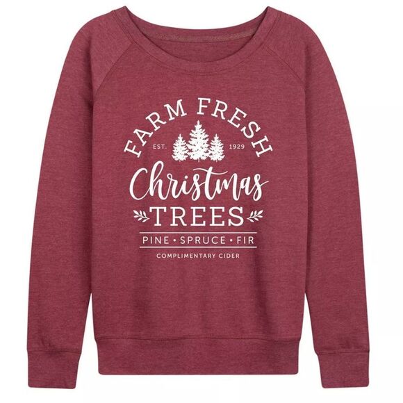 instant message L Ladies Burgundy White Scoop Neck Pullover Sweatshirt - Picture 1 of 11